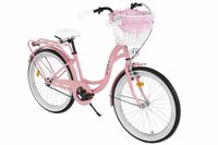 Davi Amelia Kinderfiets 24 inch Roze/Zwart