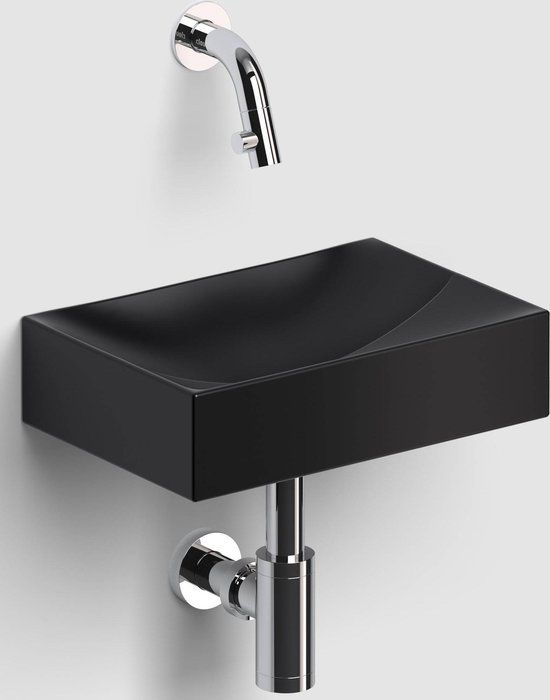 Clou Vale Fontein - Keramiek - 28x19x7cm - Zwart Mat