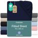 Twinzen hoeslaken 90x190/200 cm - 100% katoenjersey, donkerblauw - Oeko-Tex gecertificeerd - Eenpersoons hoeslaken 90x190/200
