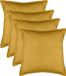 Atmosphera Bank/sierkussens huiskamer Sophia - 4x stuks - 52 x 52 cm - Okergeel - polyester - met rits