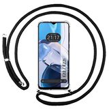 Tumundosmartphone Transparante beschermhoes voor Motorola Moto E22 / E22i met zwart koord