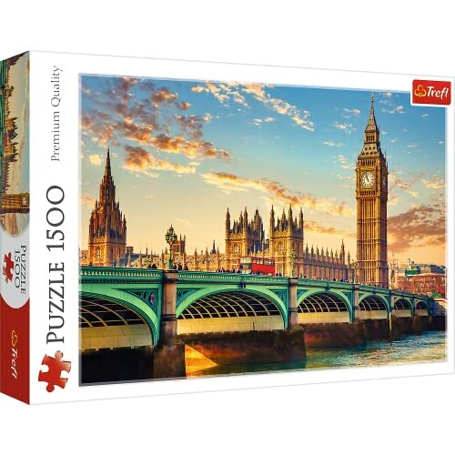 Trefl - Londen, Verenigd Koninkrijk - Puzzel 1500 Elementen - Europese Hoofdstad, Engeland, Beroemde Monumenten, DIY Puzzel, Plezier, Klassieke Puzzels voor Volwassenen en Kinderen Vanaf 12 Jaar