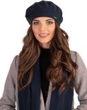 Vivisence Dames Winter Baret - Wolmix Met Zacht Gebreid Materiaal En Elastische Afwerking - Comfortabele Pasvorm Die Mooi Aansluit En Stijlvol Karakter Voor Dagelijkse Outfits En Cadeau Momenten - Donkerblauw