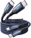 INIU USB-C-kabel, 240 W, 2 stuks, blauw, 2 m, PD-snellaadkabel, USB C naar USB C, nylon gevlochten oplaadkabel, USB-C-oplader voor iPhone 17, 16, 15 Pro Max, Samsung S25, Ultra Pixel 10, iPad Pro
