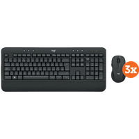 Logitech MK545 Draadloze Toetsenbord en Muis - QWERTY - 3-Pack