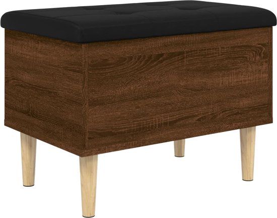 vidaXL Opbergbankje 62x42x46 cm bewerkt hout bruin eikenkleur