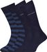 Hugo Boss Chaussettes rayées bloc pour hommes lot de 2 39-42 Bleu