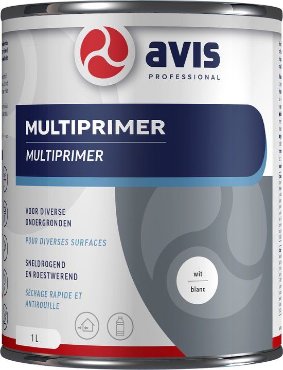 Avis Multiprimer - Wit - 1 ltr - Grondverf voor binnen & buiten - Mat