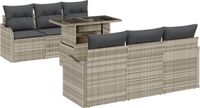 vidaXL Banc de jardin gris clair polyrattan