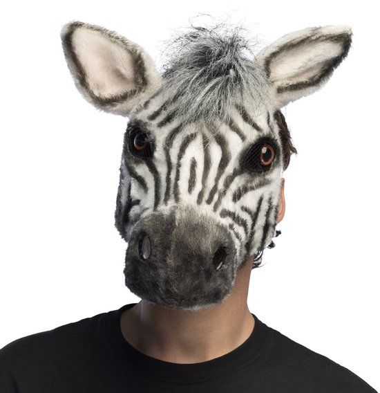 Boland - Pluchen masker Zebra Zwart - Volwassenen
