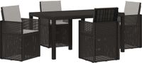 vidaXL Tuin Eettafel Set 5-delig Antraciet/Lichtgrijs PP