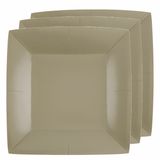 Santex Feest gebaksbordjes - taupe - 30x - karton - 18 cm - vierkant - kartonnen feestbordjes