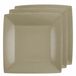 Santex Feest gebaksbordjes - taupe - 30x - karton - 18 cm - vierkant - kartonnen feestbordjes