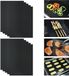 Merkloos Tapis de grill - 33x40cm Tapis de four universels - Tapis de grill antiadhésifs résistants à la chaleur - Convient pour le fond des fours à convection - Réutilisable et lavable - Convient pour les grills à gaz et au charbon de bois (Noir, 10 pièces)