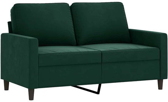 vidaXL Tweezitsbank - 120 cm - Fluweel - Donkergroen