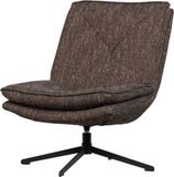 WOOOD Milaro Draaifauteuil - Polyester - Bruin Melange - 88x75x94