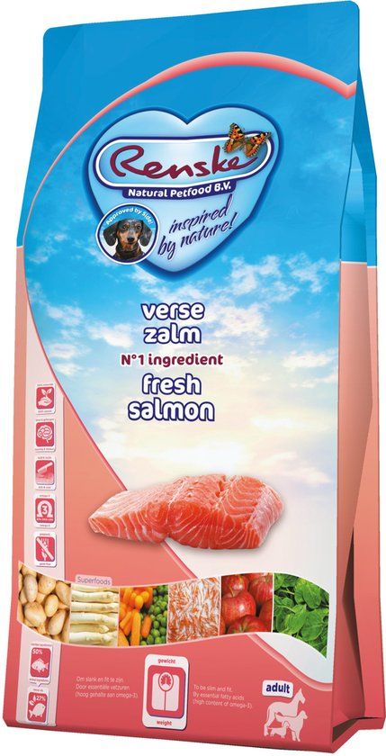 Renske - Super Premium Adult Zalm Graanvrij Hondenvoer - 12 kg
