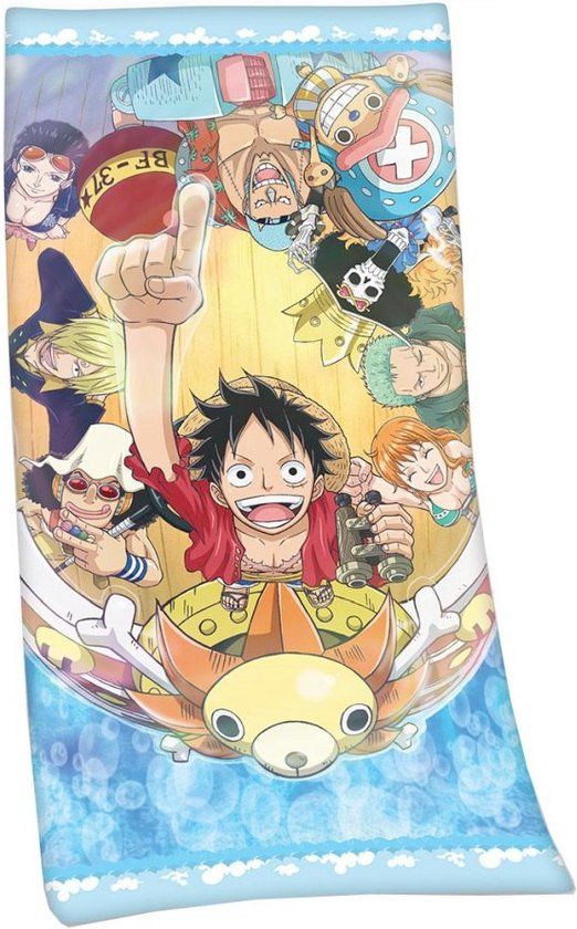 Velours One Piece Badhanddoek Velour Straw Hat Pirates 75 x 150 cm Multicolours
