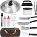 Merkloos 14-delige barbecuegereedschapset, roestvrij staal, zilver
