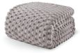 King Size Couette en Velours Jacquard 230x265cm Gris Clair