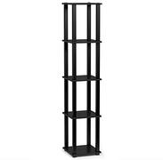 Furinno Turn-S-Tube 5-Tier Corner Square Rack Display Plank, Americano/Zwart