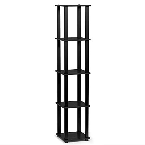 Furinno Turn-S-Tube 5-Tier Corner Square Rack Display Plank - Americano/Zwart