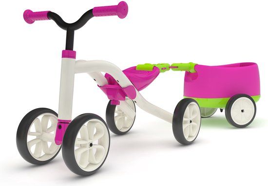 Chillafish Quadie+Trailie Loopfiets - Roze/Groen
