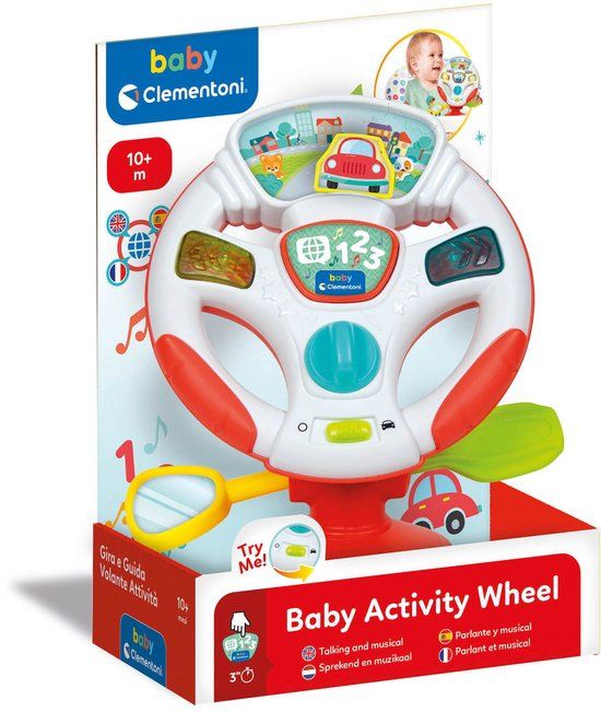 Clementoni Baby Clementoni - Activity Wheel - Speelgoed Stuur met Activiteiten - Met Geluid en Lampjes - Vanaf 10 maanden