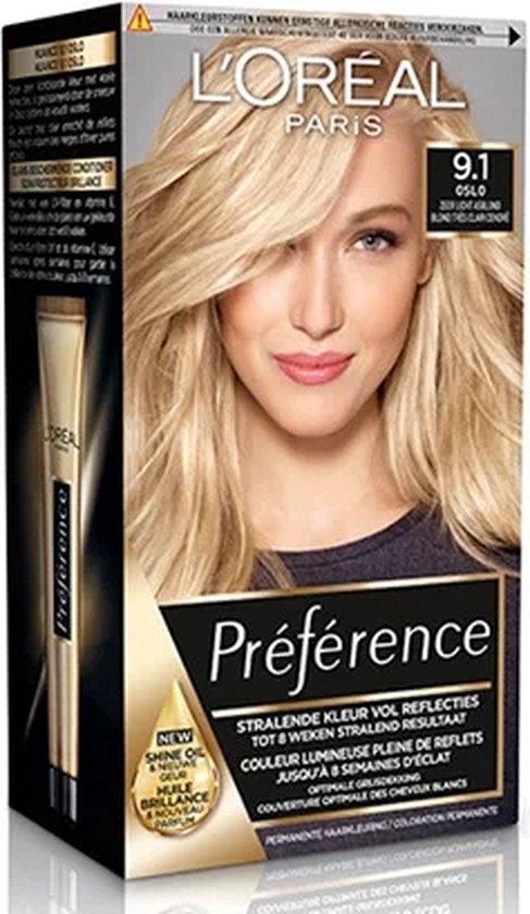 L'Oréal Récital Préférence 9.1 - Zeer Licht Asblond - Haarverf met Color extender