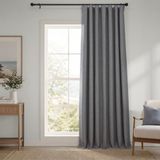 HPD Half Price Drapes BOCH-LN-DW-P Extra breed linnen kamerverduisterend gordijn (1 paneel) 100 x 84, BOCH-LN18513-84-DW, Blazer Grijs