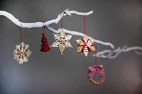 Heitmann Deco Kerstboomversiering, strohanger, 25-delige set, kerstboomversiering van natuurlijk materiaal