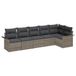 vidaXL Tuinbank Set van 6 stuks Grijs Poly Rattan