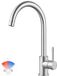 Unyqoos® Robinet de cuisine à levier unique en acier inoxydable avec bec pivotant à 360 degrés