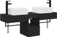 vidaXL Badkamerkastenset 3 stuks Zwart 136 x 35 x 80 cm Bewerkt hout