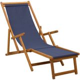 vidaXL - Zonnebed - Massief Eucalyptus Hout - Blauw