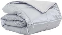 vidaXL Zomer dekbed zilver 155 x 220 cm satijn en microfiber