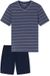 Schiesser Heren Pyjama Short Blauwgrijs
