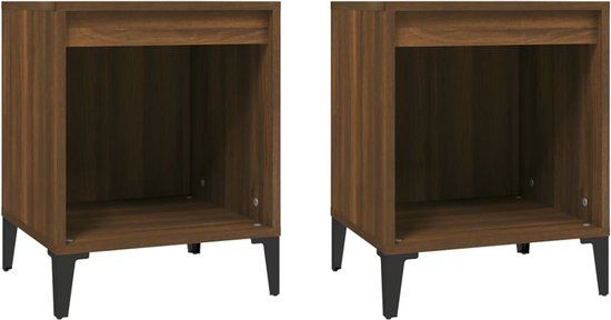 vidaXL Nachtkastjes 2 stuks 40x35x50 cm bruin eikenkleur