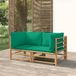 Maison Exclusive - Canapé d'angle pour le jardin, avec coussins verts (2 pièces), en bambou