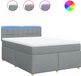 vidaXL Boxspringbed met matras, stof, lichtgrijs, 160x200 cm