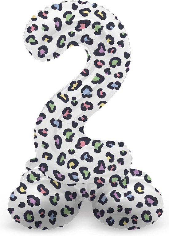 Folat Staande Folieballon Cijfer 2 Bright Panther - 41 cm
