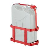 Relaxdays Benzine jerrycanhouder voor 10 liter en 20 liter, afsluitbaar, voor auto en motorfiets, ijzeren jerrycanhouder, rood