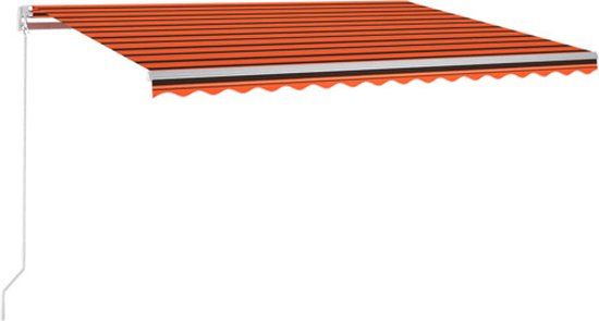 vidaXL Luifel Handmatig Uittrekbaar met LED 400x300 cm Oranje en Bruin
