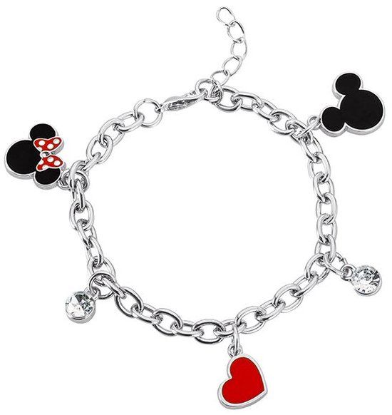 Mickey Disney Mickey & Minnie Mouse Armband zilverkleurig Messing