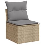 VidaXL 11-delige Tuinset met Kussens Poly Rattan Beige