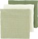 Meyco Baby Uni pre-washed hydrofiele doeken - 3-pack - naturel/soft olive/olive green - 70x70cm