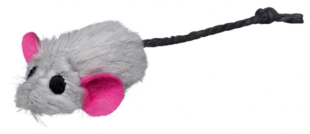 TRIXIE 4503 - Pluche muis met stok - 5 cm