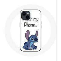 Maniacase Etui voor Iphone 14 Plus Lilo en Stitch witte achtergrond