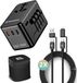 Remodius® Wereldstekker PRO + 2x UniCharge Oplaadkabel