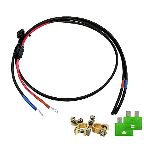 Offgridtec Accukabel met platte zekeringhouder, 30 A zekering en accupoolklemmen, 1,5 m, 8-01-001420